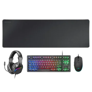 COMBO 4IN1 MARS GAMING CLAVIER - SOURIS - TAPIS DE SOURIS - CASQUE MARS GAMING MCP-RGB3W